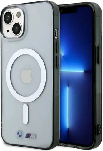 Mbështjellës BMW Silver Ring MagSafe për iPhone 14 Pro 6.1", Transparent