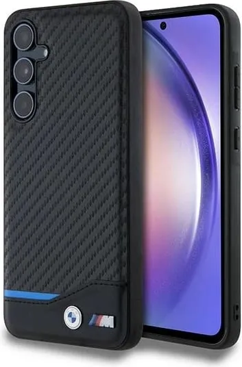 Mbështjellës BMW Leather Carbon për Samsung Galaxy A55, i zi - 1