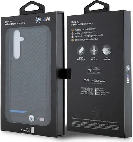 Mbështjellës BMW Leather Carbon për Samsung Galaxy A55, i zi - 2
