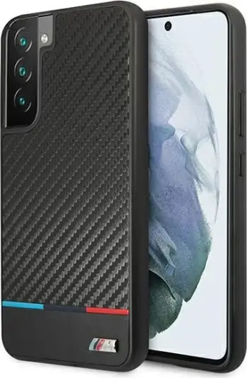 Mbështjellës BMW M Collection Triangles për Samsung Galaxy S22+, i zi, hardcase