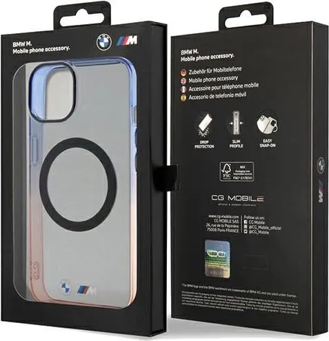 Këllëf telefoni BMW Gradient Bumper MagSafe për iPhone 14 Plus, polikarbonat dhe TPU, gri - 2