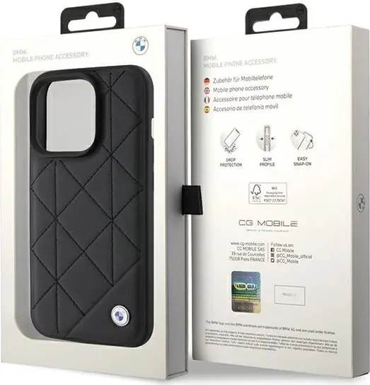 Mbështjellës BMW Leather Quilted për iPhone 15 Pro Max, i zi - 2
