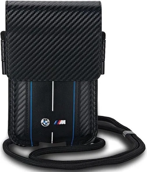 Mbështjellës BMW Carbon & Blue Stripe për telefon, i zi - 1