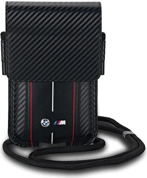 Mbështjellës BMW Carbon & Red Stripe për celular, i zi - 1