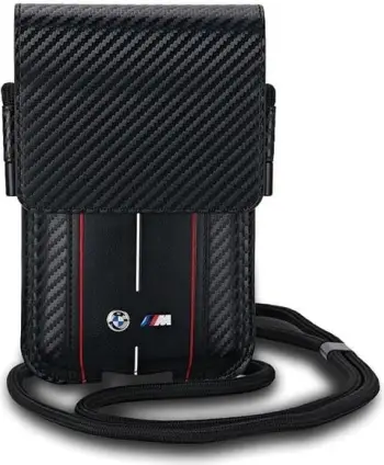 Mbështjellës BMW Carbon & Red Stripe për celular, i zi
