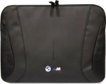 Mbështjellës laptopi BMW Perforated, 14 inç, Najlon/Lëkurë, i zi