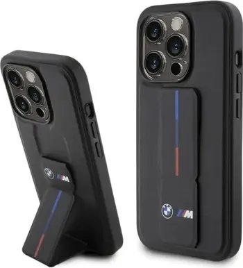 Mbështjellës BMW Grip Hot Stamp për iPhone 15 Pro, i zi