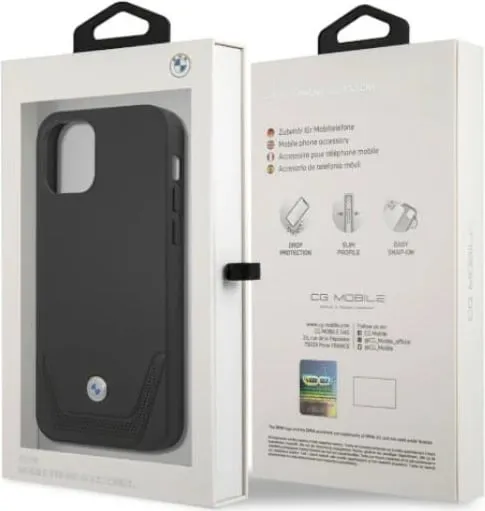 Mbështjellës BMW BMHCP12MRSWPK për iPhone 12/12 Pro, hardcase, lëkurë, e zezë - 2