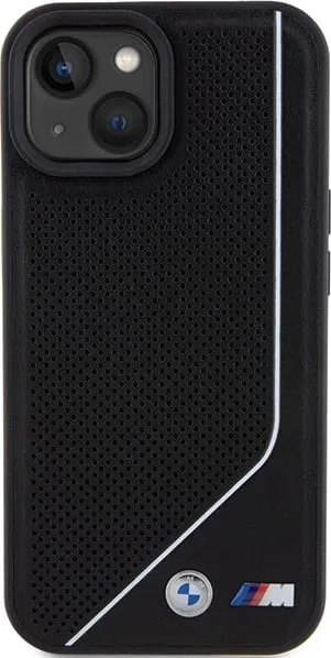 Mbështjellës BMW Perforated Twisted Line MagSafe për iPhone 15/14/13, i zi - 2