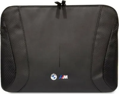 Mbështjellës laptopi BMW Perforated, 16 inç, Najlon/Eko-lëkurë, i zi - 1