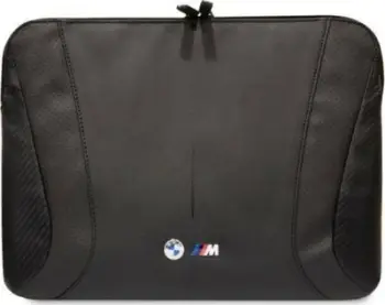 Mbështjellës laptopi BMW Perforated, 16 inç, Najlon/Eko-lëkurë, i zi