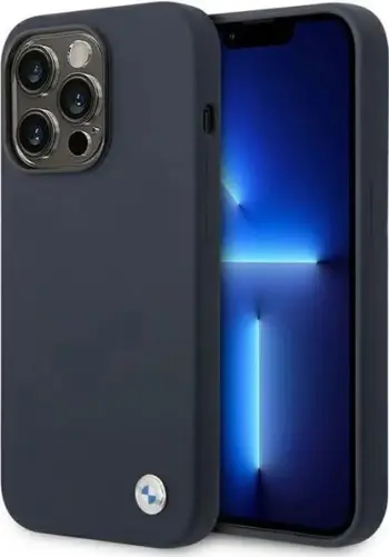 Mbështjellës BMW BMHMP14LSILNA për iPhone 14 Pro 6.1", silikon, MagSafe, navy blue