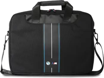 Çantë laptopi BMW BMCB15COMPVSKL, 16", najlon, vijë blu, e zezë