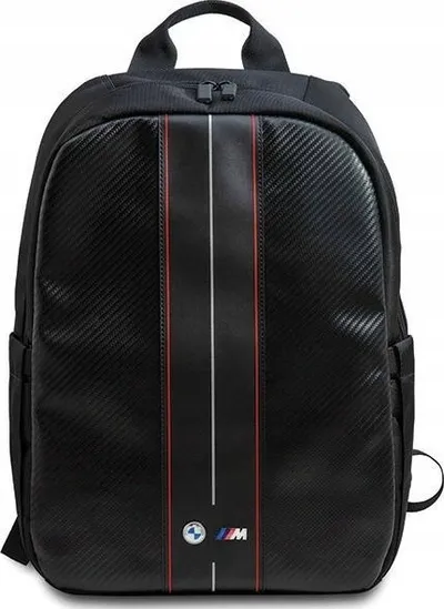 Çantë shpine BMW Carbon Red Stripe për laptop 16", e zezë - 1