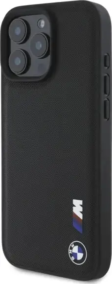 Mbështjellës, BMW, Smooth Rubber Logo, për iPhone 16 Pro Max, i zi