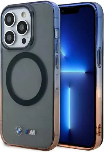 Kllëf telefoni BMW Gradient Bumper MagSafe, për iPhone 14 Pro Max, gri