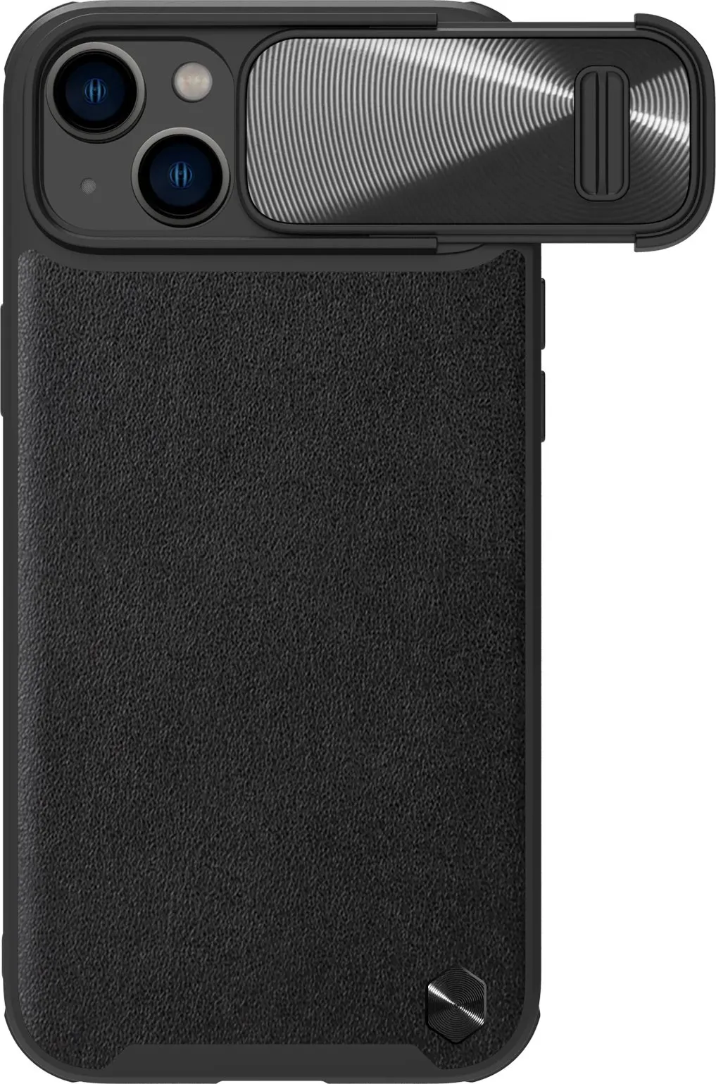 Futrollë Nillkin CamShield Leather S për Apple iPhone 14 Plus, me kapak për kamerë, e gjelbër - 1