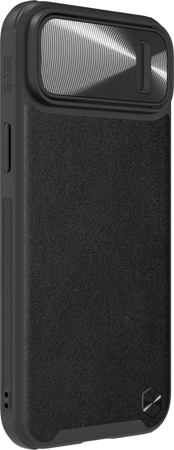 Futrollë Nillkin CamShield Leather S për Apple iPhone 14 Plus, me kapak për kamerë, e gjelbër - 4