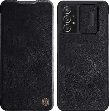 Mbështjellës Nillkin Qin për Samsung Galaxy A73, lëkurë ekologjike, i zi