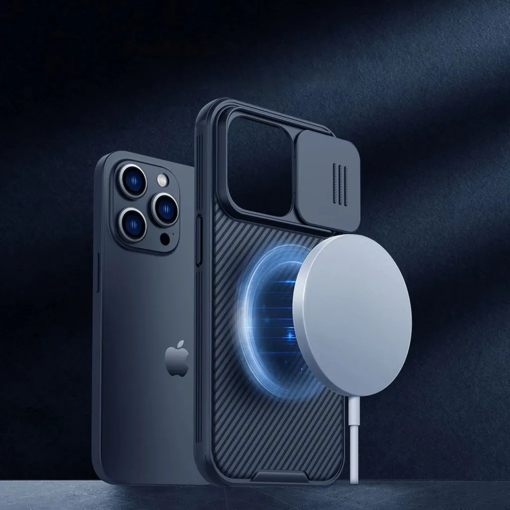 Mbështjellës Nillkin CamShield Pro Magnetic për iPhone 14 Pro Max, MagSafe, mbrojtje kamerës, Blu - 6