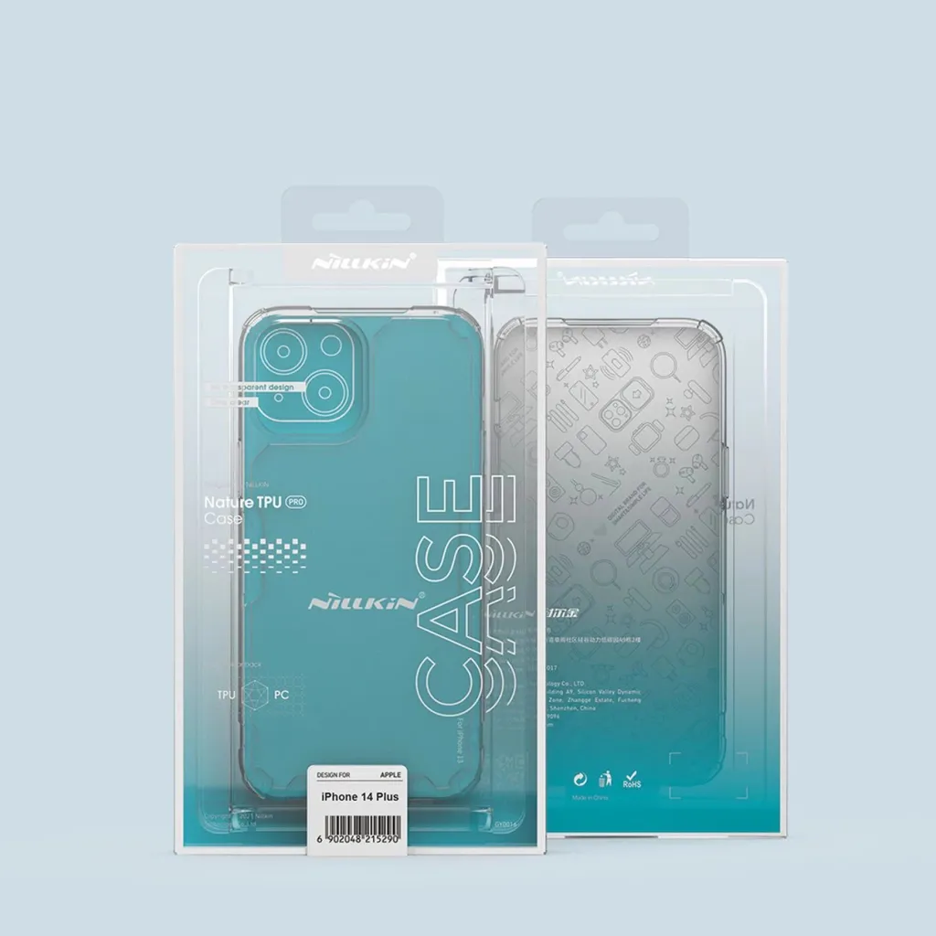 Mbështjellës Nillkin Nature Pro për iPhone 14 Plus, i blinduar, Kaltër/Transparent - 5