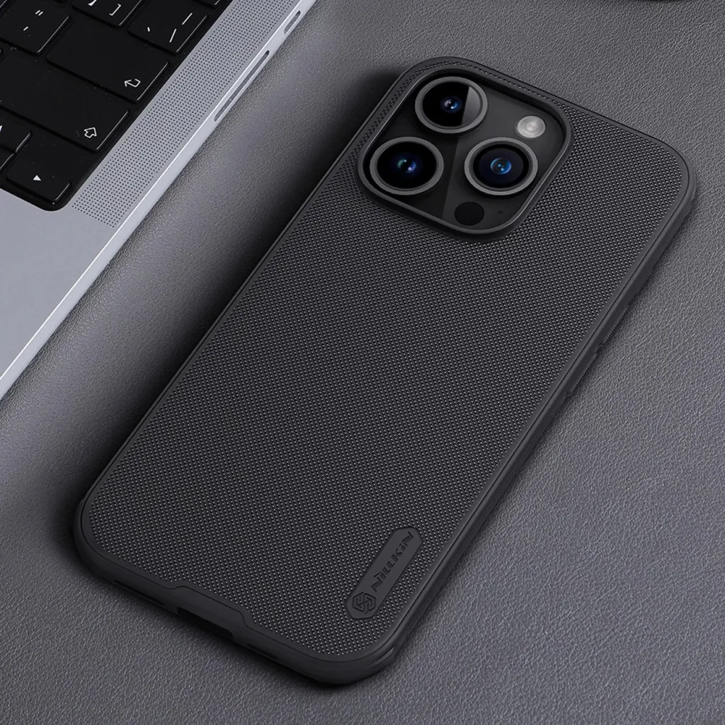 Mbështjellës Nillkin Super Frosted Shield Pro Magnetic për iPhone 15 Pro, i zi - 13
