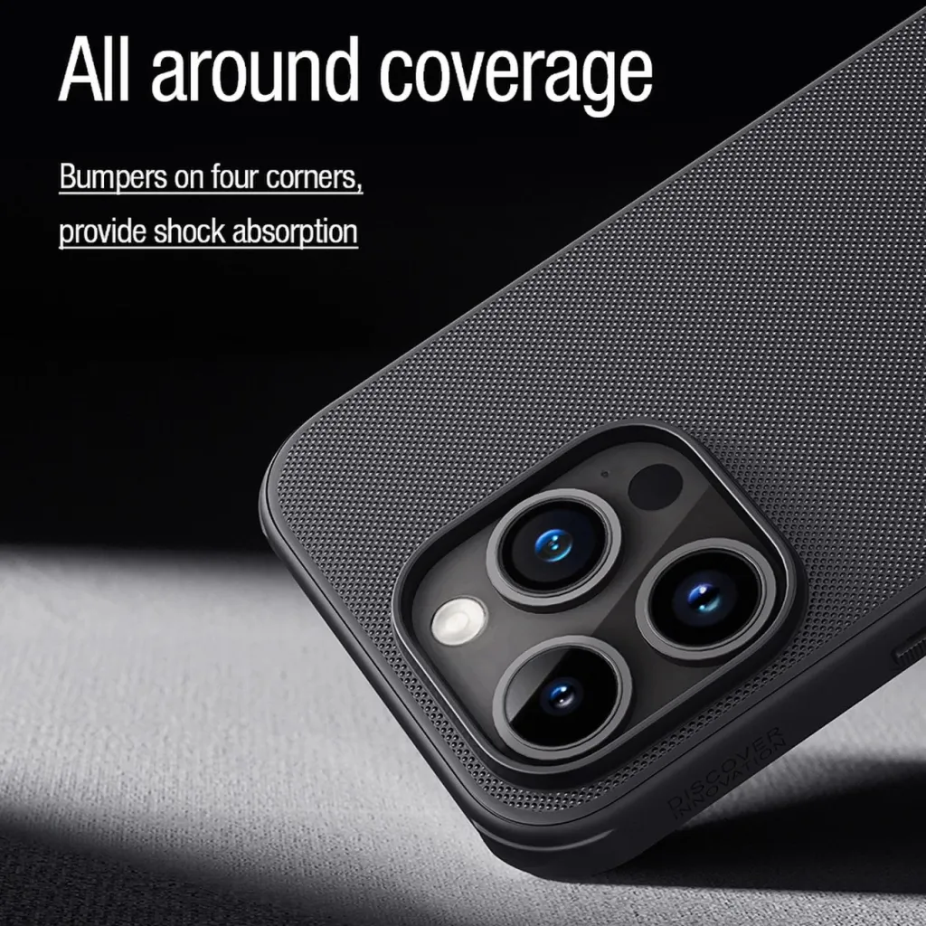 Mbështjellës Nillkin Super Frosted Shield Pro Magnetic për iPhone 15 Pro, i zi - 15