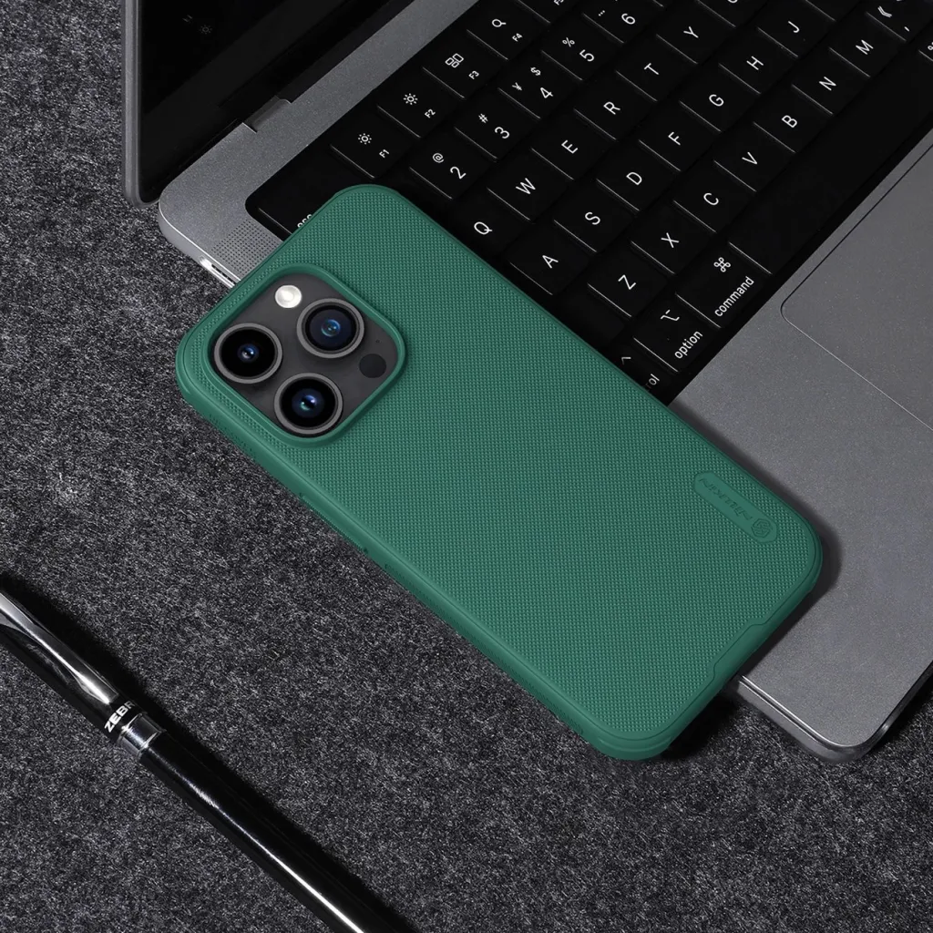 Mbështjellës Nillkin Super Frosted Shield Pro Magnetic për iPhone 15 Pro, i zi - 17