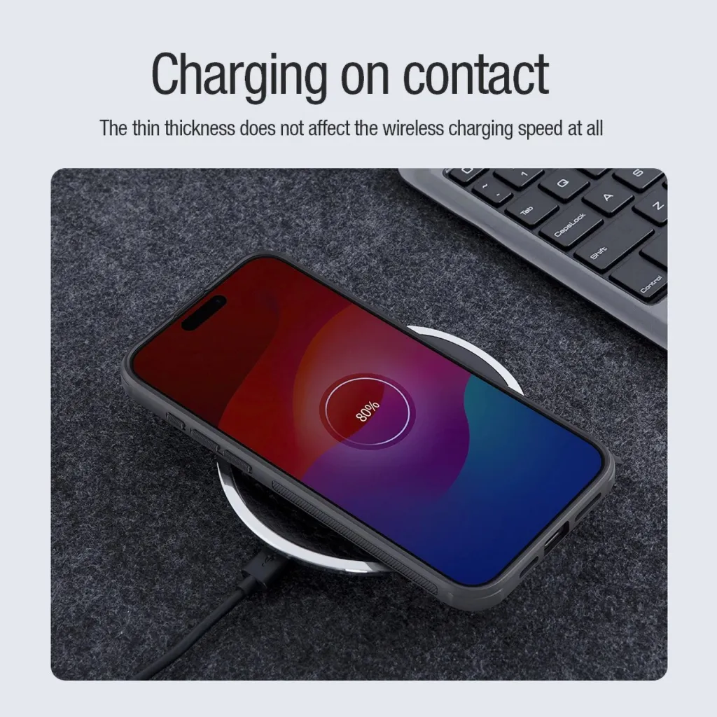 Mbështjellës Nillkin Super Frosted Shield Pro Magnetic për iPhone 15 Pro, i zi - 10