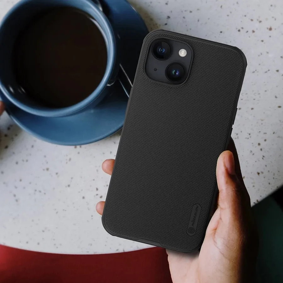 Mbështjellës Nillkin Super Frosted Shield Pro për iPhone 15 Plus, i zi - 14