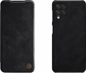 Mbështjellës Nillkin Qin për Samsung Galaxy A22 4G, lëkurë ekologjike, i zi