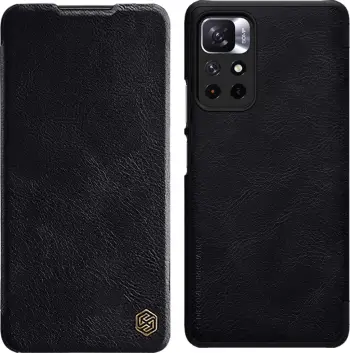 Mbështjellës Nillkin Qin Case për Xiaomi Redmi Note 11T 5G / Note 11S 5G / Note 11 5G (China) / Poco M4 Pro 5G, kafe