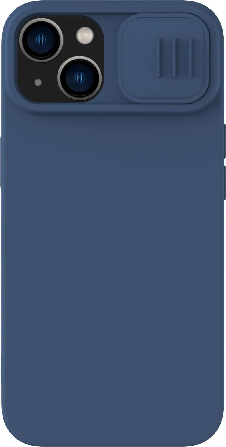 Mbështjellës Nillkin CamShield Silky Silicone për iPhone 15 Plus, Kaltër e errët - 1