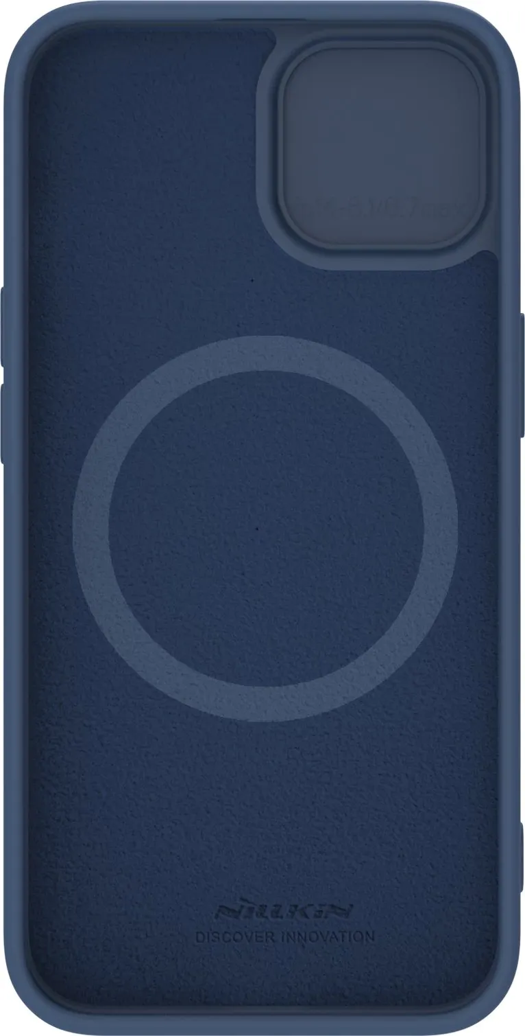 Mbështjellës Nillkin CamShield Silky Silicone për iPhone 15 Plus, Kaltër e errët - 2