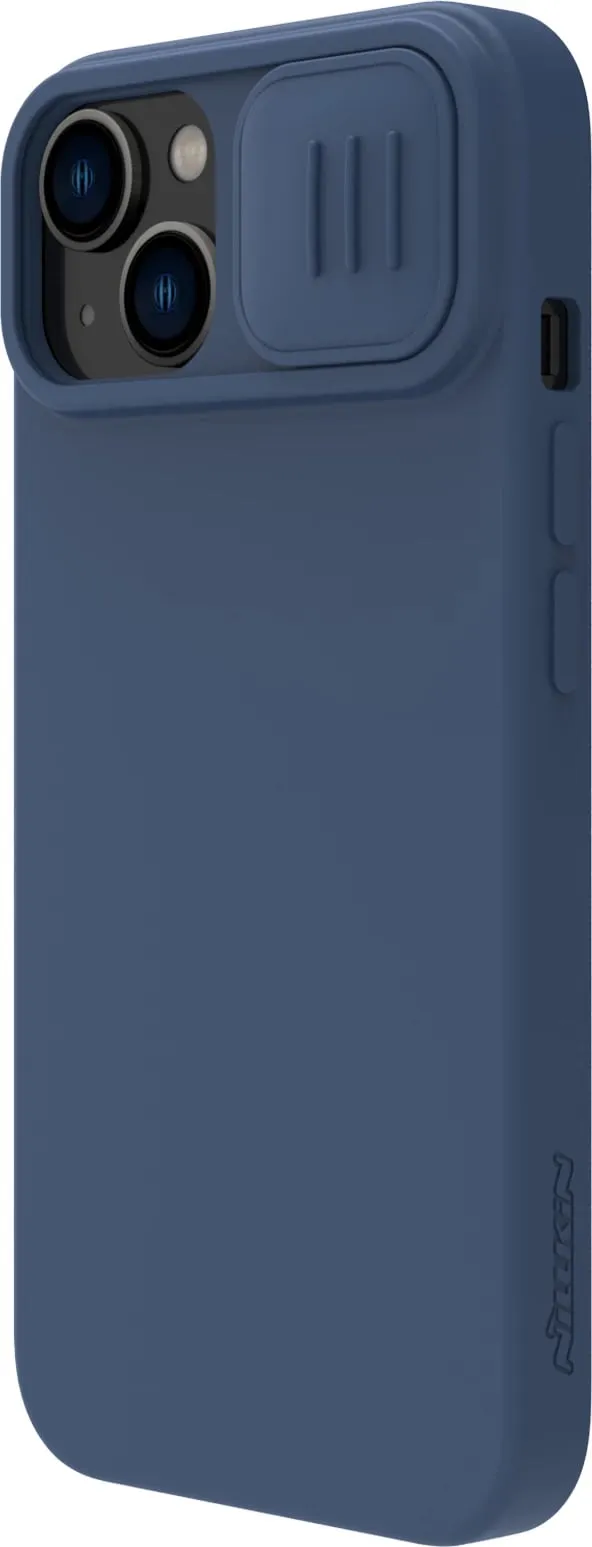 Mbështjellës Nillkin CamShield Silky Silicone për iPhone 15 Plus, Kaltër e errët - 3