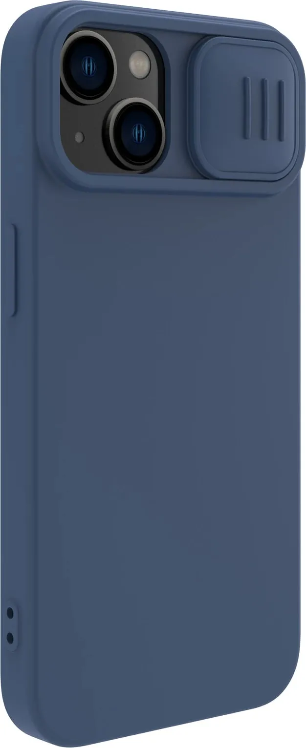 Mbështjellës Nillkin CamShield Silky Silicone për iPhone 15 Plus, Kaltër e errët - 4