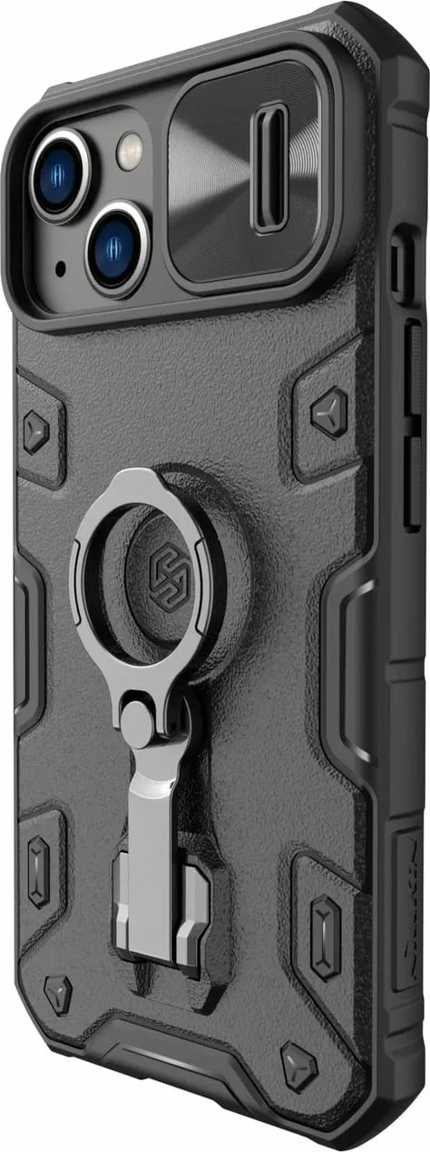 Mbështjellës Nillkin CamShield Armor Pro Magnetic për iPhone 14 Plus, me kapak kamere, unazë dhe MagSafe, i zi - 2