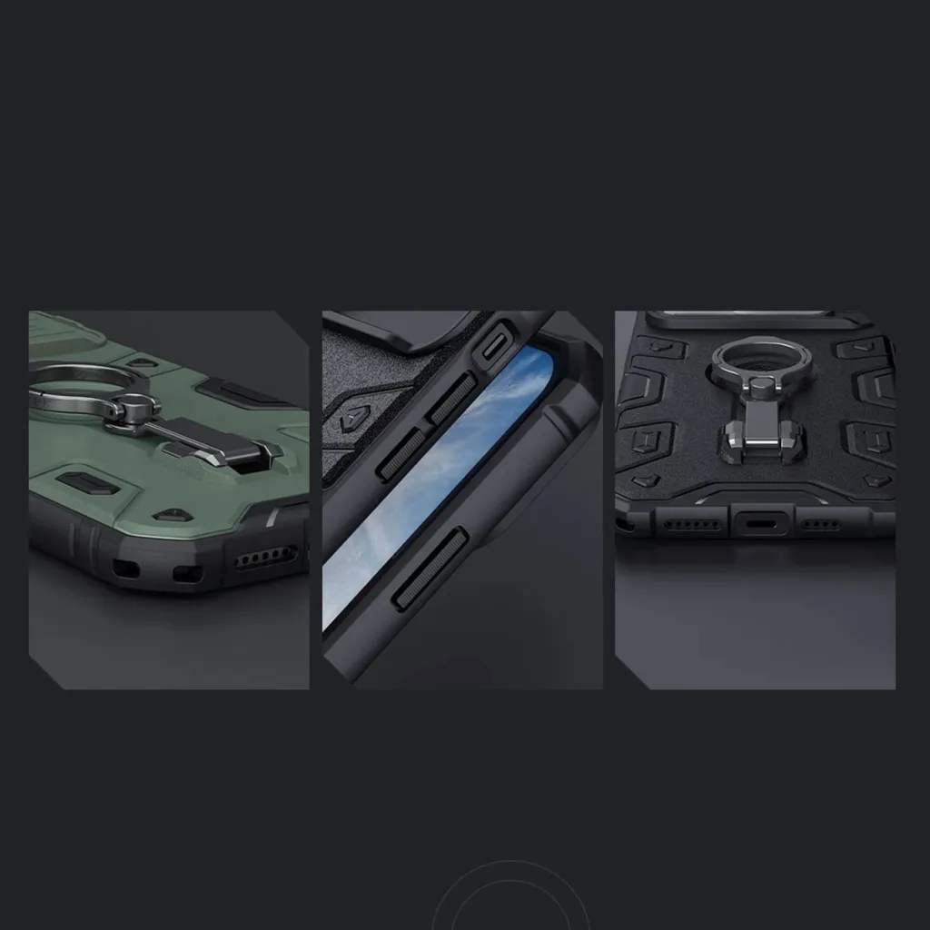 Mbështjellës Nillkin CamShield Armor Pro Magnetic për iPhone 14 Plus, me kapak kamere, unazë dhe MagSafe, i zi - 14