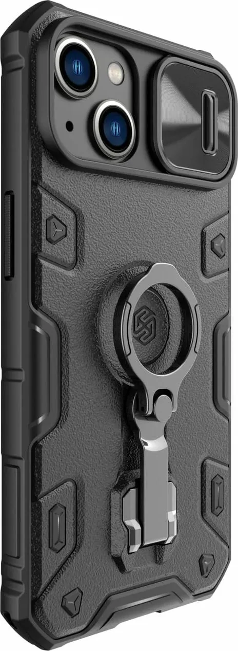 Mbështjellës Nillkin CamShield Armor Pro Magnetic për iPhone 14 Plus, me kapak kamere, unazë dhe MagSafe, i zi - 3
