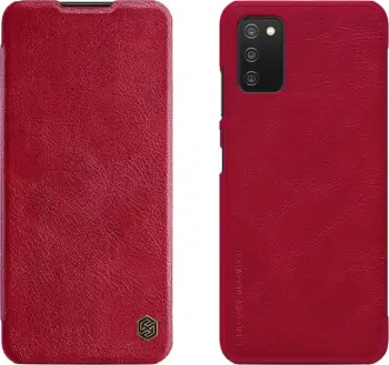 Mbështjellës Nillkin Qin për Samsung Galaxy A03s, lëkurë, i kuq