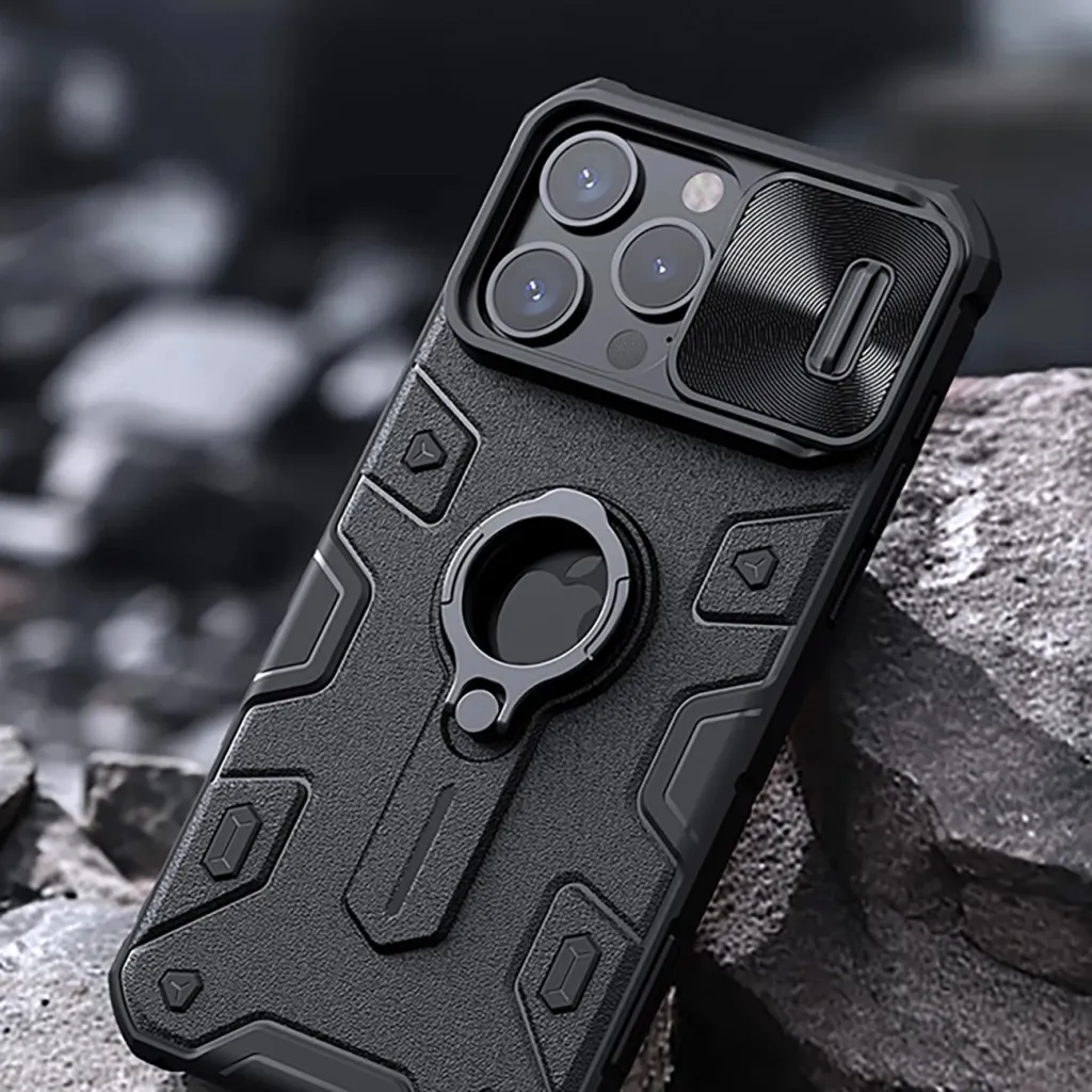 Mbështjellës Nillkin CamShield Armor për iPhone 15 Pro Max, i zi - 12