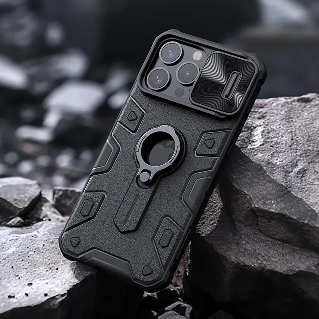 Mbështjellës Nillkin CamShield Armor për iPhone 15 Pro Max, i zi - 6