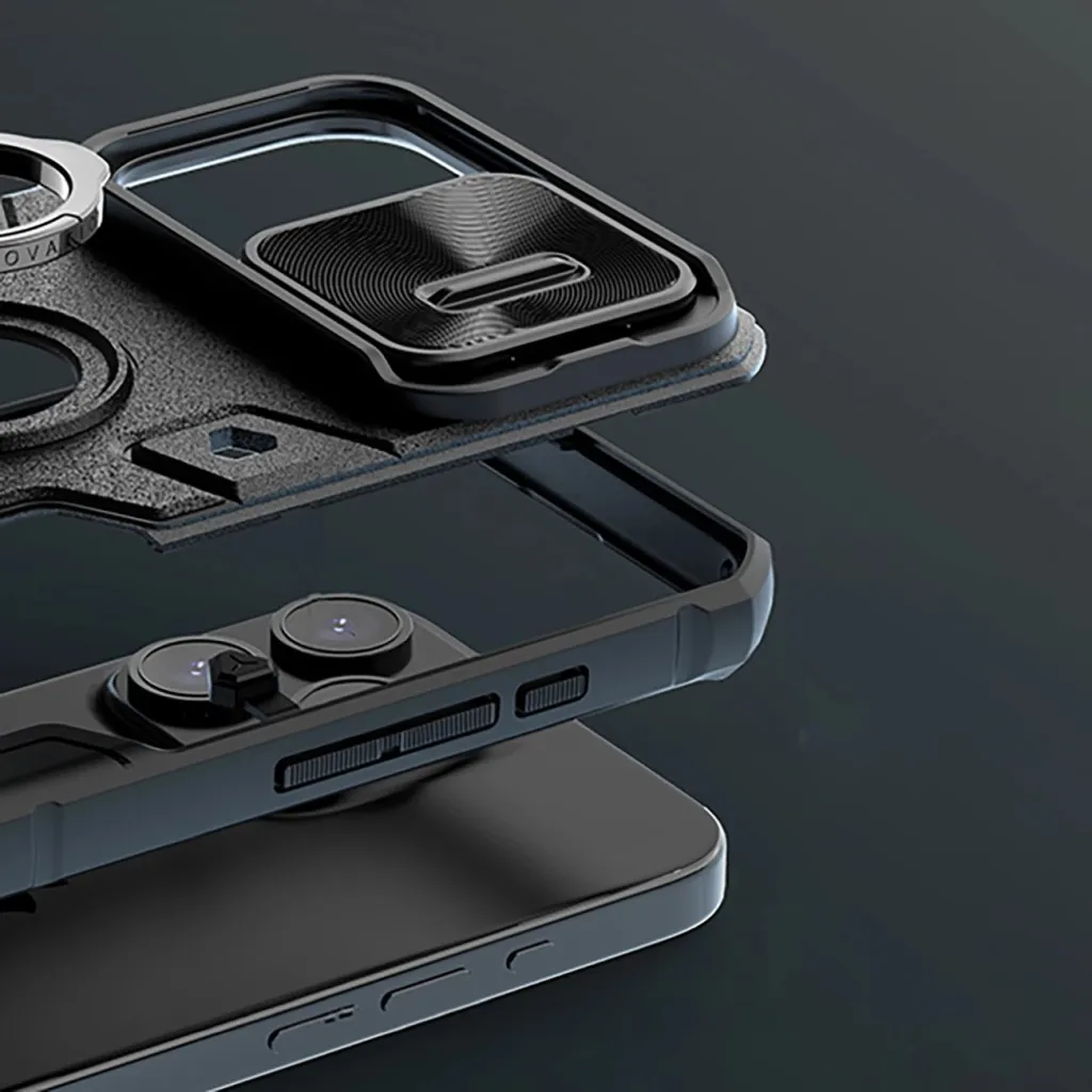 Mbështjellës Nillkin CamShield Armor për iPhone 15 Pro Max, i zi - 7
