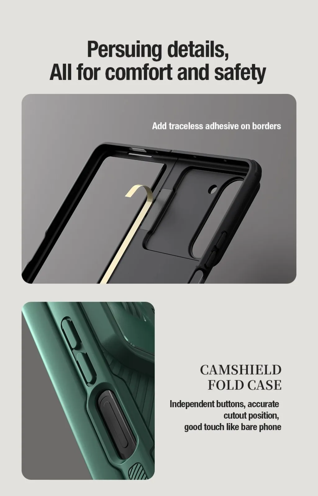 Mbështjellës Nillkin CamShield Fold Case për Samsung Galaxy Z Fold 5, me mbajtëse për stilolaps, e zezë - 15
