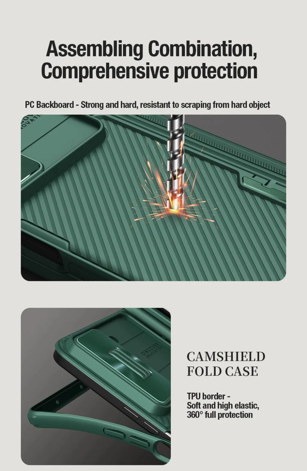 Mbështjellës Nillkin CamShield Fold Case për Samsung Galaxy Z Fold 5, me mbajtëse për stilolaps, e zezë - 7