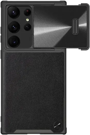 Mbështjellës Nillkin CamShield Leather për Samsung Galaxy S23 Ultra, i zi