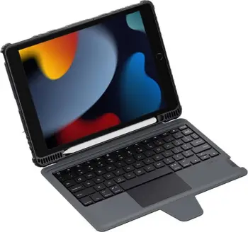 Mbështjellës me tastierë Nillkin për iPad 10.2", me touchpad, i zi