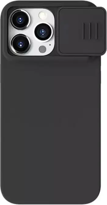 Mbështjellës Nillkin CamShield Silky për iPhone 15 Pro, silikon, i zi