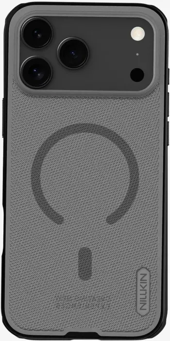 Mbështjellës Nillkin Super Frosted Shield Pro Magnetic për iPhone 17 Pro Max, MagSafe, Gjysem-transparent, Zi