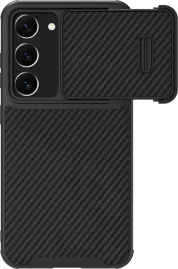 Mbulesë telefoni Nillkin Synthetic Fiber S Case për Samsung Galaxy S23, mbrojtje kamere, e zezë